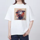 luckycongochanのNeko Samurai オーバーサイズTシャツ