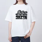 QUQU_WORKSのウミアソビ マリンライフ 海遊び サーフ ブラック Oversized T-Shirt