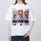 【AI】アルゴリズムアトリエ【デザイン】のAIが作った可愛い制服の女の子 Oversized T-Shirt