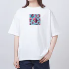 m222web-shopの宇宙ロボットダンサーイラストグッズ オーバーサイズTシャツ