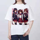 【AI】アルゴリズムアトリエ【デザイン】のAIが作った可愛い制服の女の子 オーバーサイズTシャツ