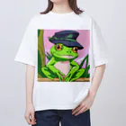 Louvreの帽子のカエルくん オーバーサイズTシャツ