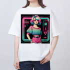 gomamisosoupのニューレトロな女の子イラスト オーバーサイズTシャツ