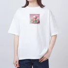 星パンダショップのほわほわマカロンうさぎ Oversized T-Shirt