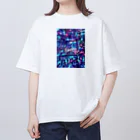 BUNNY-ONLINEのネオンアメコミアート79 オーバーサイズTシャツ