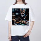 Koroniumの一匹の個性的な猫が絵筆を握っています Oversized T-Shirt