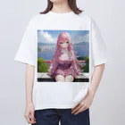 ゆう(AIイラスト)の旅行で記念写真 Oversized T-Shirt