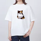 毎日がにゃんとも幸せ マサッチShopの毎日がにゃんとも幸せ！にゃんすけ オーバーサイズTシャツ