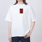 モノクロの赤花 Oversized T-Shirt