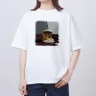 pom-dogの油絵風ハンバーガー Oversized T-Shirt