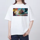 PIRAO227の日本の言葉集　竜巻の中の花畑 オーバーサイズTシャツ