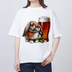 bottaの可愛いウサギ(垂れ耳ビール)カラー03 オーバーサイズTシャツ