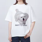 我楽汰倉庫_第二支部(犬)のHAPPY DOG オーバーサイズTシャツ