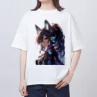 honoka_tのサイバーネコ美少女 Oversized T-Shirt