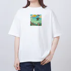 yuhi04のパラグライダーの猿 Oversized T-Shirt