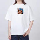 アニマルグッズストア　OPIの鮫の着ぐるみを着た猫 Oversized T-Shirt