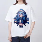 honoka_tのサメフードの美少女 オーバーサイズTシャツ