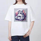 もふっとチンチラ🐭のゲーマーチンチラ オーバーサイズTシャツ