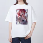 KAMIBUKROのチョコを咥える天使美女 オーバーサイズTシャツ