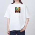 fukkinsのトランペットふきと恐竜 Oversized T-Shirt