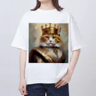 esmeralda64のブルーダイヤモンドの猫王 オーバーサイズTシャツ