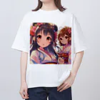 推しの美少女とアイドルの和服が似合う美人姉妹 Oversized T-Shirt