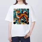 柴とか柴とか柴とか柴犬。のキュビズムのしばいぬ。 Oversized T-Shirt