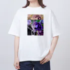 たんぽぽのむらさき色のpurpleチューリップ オーバーサイズTシャツ