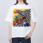 OMOMIストアのアートなキリン オーバーサイズTシャツ