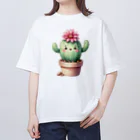 色々なデザインの丸いサボテンちゃん オーバーサイズTシャツ