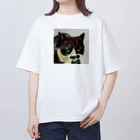 silomalo-の渋い猫 オーバーサイズTシャツ