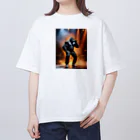 ZZRR12のゴリラの燃える舞台 Oversized T-Shirt