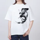 taki・ショップの龍【白黒】 オーバーサイズTシャツ