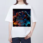 morao777の恐竜バトル オーバーサイズTシャツ