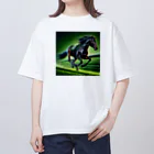 0415heartscryの漆黒の競走馬 オーバーサイズTシャツ