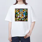 alphabet stained glassのstained glass S オーバーサイズTシャツ