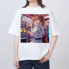アニメ好きの野生味溢れる店J JK専門店の電気系ポーニーテールJK　 Oversized T-Shirt
