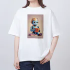 dorakiti0712のAI子どもロボット「リーディくん」 オーバーサイズTシャツ