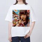 homarengeの和傘の女の子 オーバーサイズTシャツ