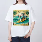 Cielo5924のバカンスキャッツ・サーフィン オーバーサイズTシャツ