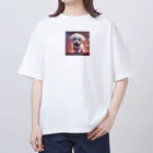 happiness_shopの無邪気な笑顔で幸運を招く可愛い子犬 Oversized T-Shirt