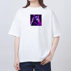 jujumarucatのROCKYCAT　ガラス越し Oversized T-Shirt