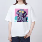 hachicoooのちょい悪ゾウ オーバーサイズTシャツ