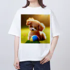 kaakanchan7のトイプードルのさんちゃん遊び疲れた オーバーサイズTシャツ