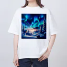 すずらん24のオーロラのある風景 オーバーサイズTシャツ