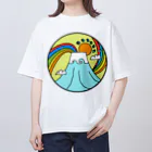 aloha_world_in_circleのjapan mount Fuji rainbow Oversized T-Shirt