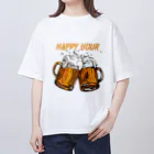 JUNK_HEDDのビールでハッピー Oversized T-Shirt