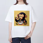 ㈱LOOKのラーメン好きのチンパンジー オーバーサイズTシャツ