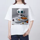 d-design-labのごはん食べてるロボ オーバーサイズTシャツ