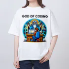 AKECのコーディングの神様：プログラマーに神様降臨 オーバーサイズTシャツ
